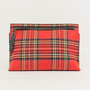 Loewe Red Tartan Plain T-Pouch